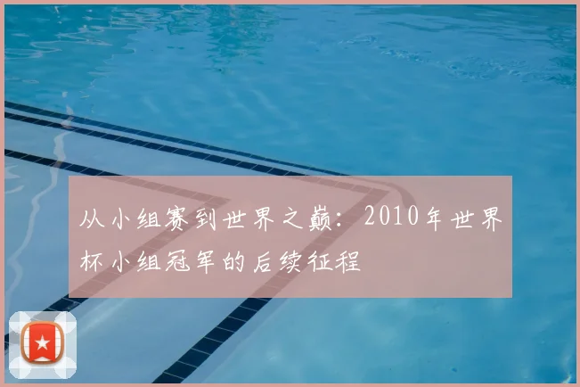 从小组赛到世界之巅:2010年世界杯小组冠军的后续征程